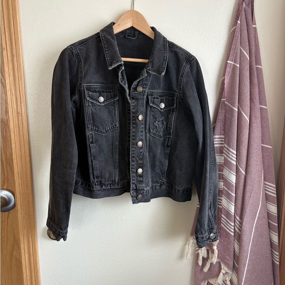 Topshop Moto Black Denim Jacket